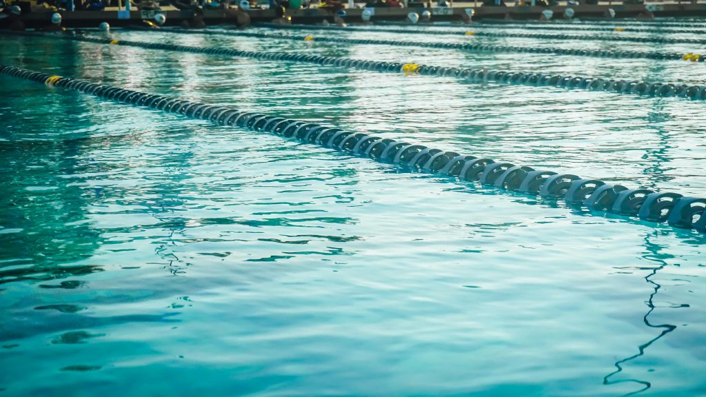 Schwimmbad, Trennleinen, Gegenlicht, draußen